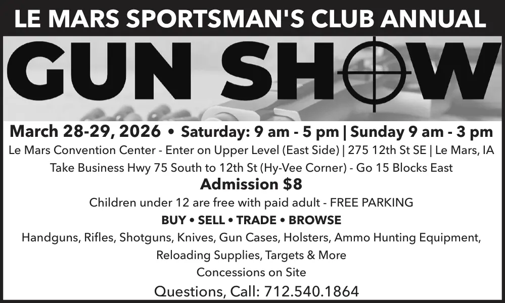 Le Mars Sportsman's Club Gun Show – Le Mars, Iowa