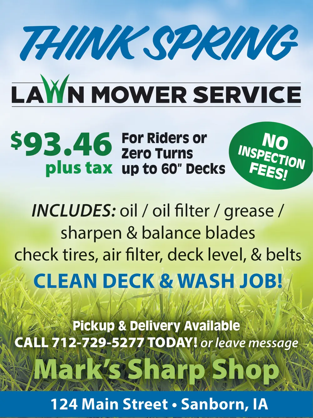 Lawn Mower Service in Sanborn, IA