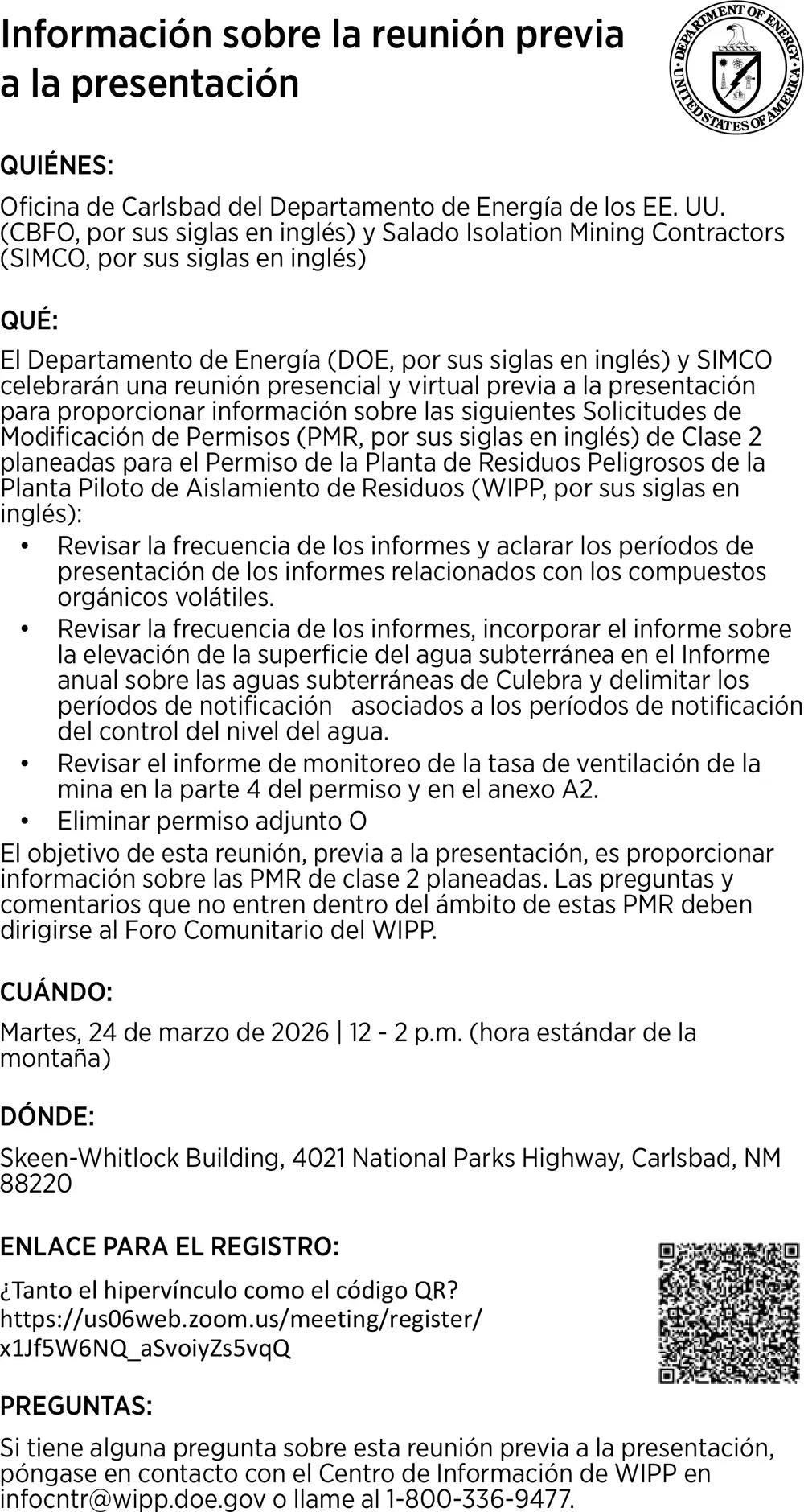 Permit Modification Information and Environmental Services in Carlsbad, NM