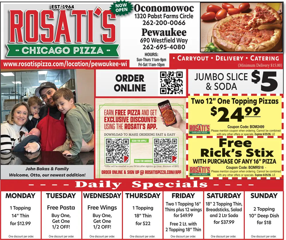 Rosati's Chicago Pizza – Best Pizza in Pewaukee, Wisconsin
