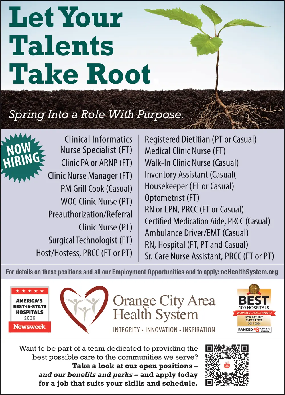 Join Orange City Area Health System Careers in Orange City, Iowa