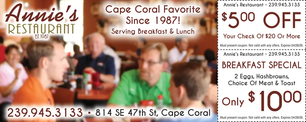 Coupons for Annie's Restaurant