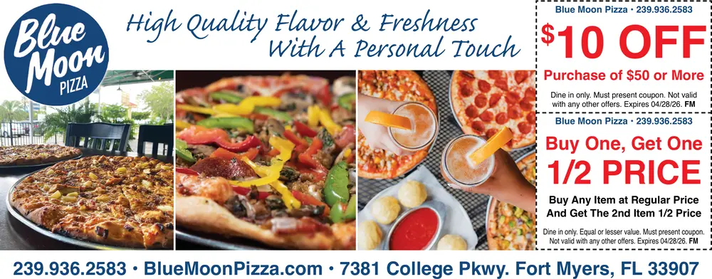 Coupons for Blue Moon Pizza