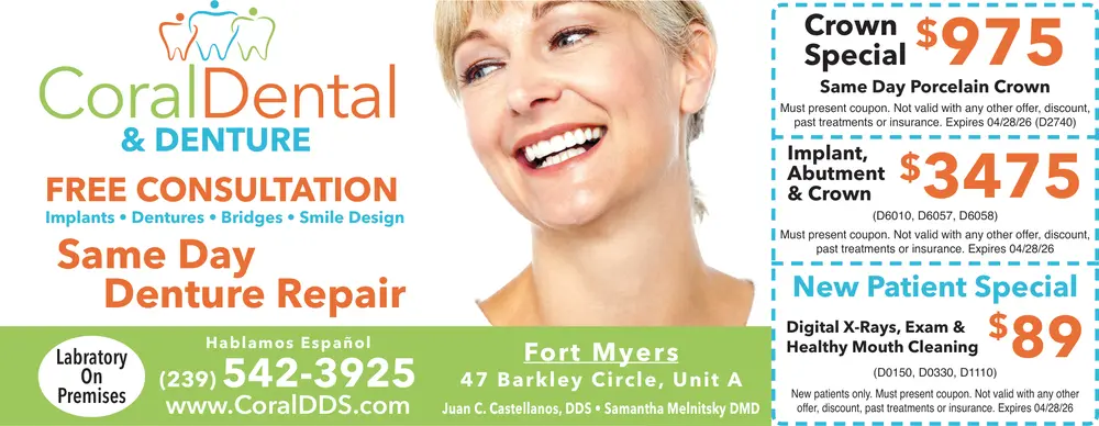 Coupons for Coral Dental & Denture - Fort Myers