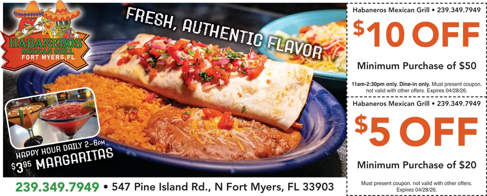 Coupons for Habaneros Mexican Grill