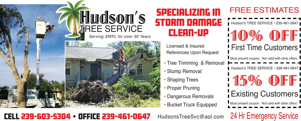 Coupons for Hudson's Tree Service