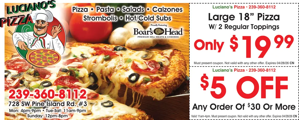 Coupons for Luciano's Pizza