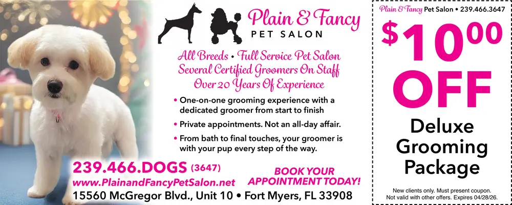Coupons for Plain & Fancy Pet Salon