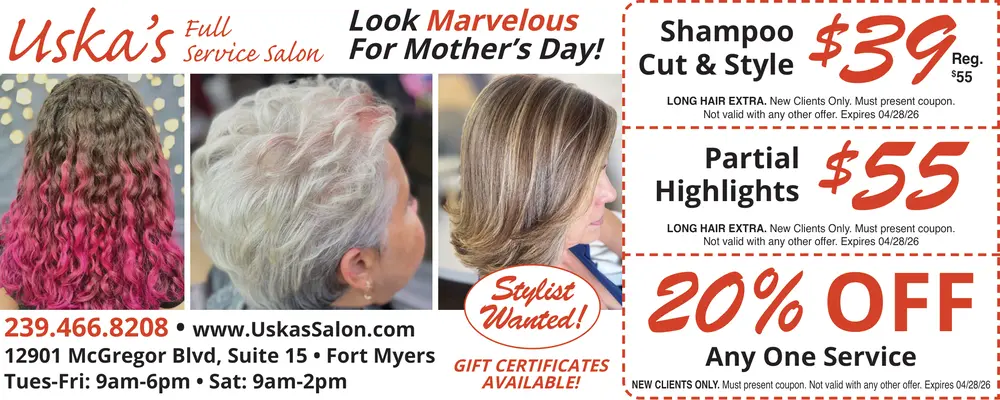 Coupons for Uska's Full Service Salon