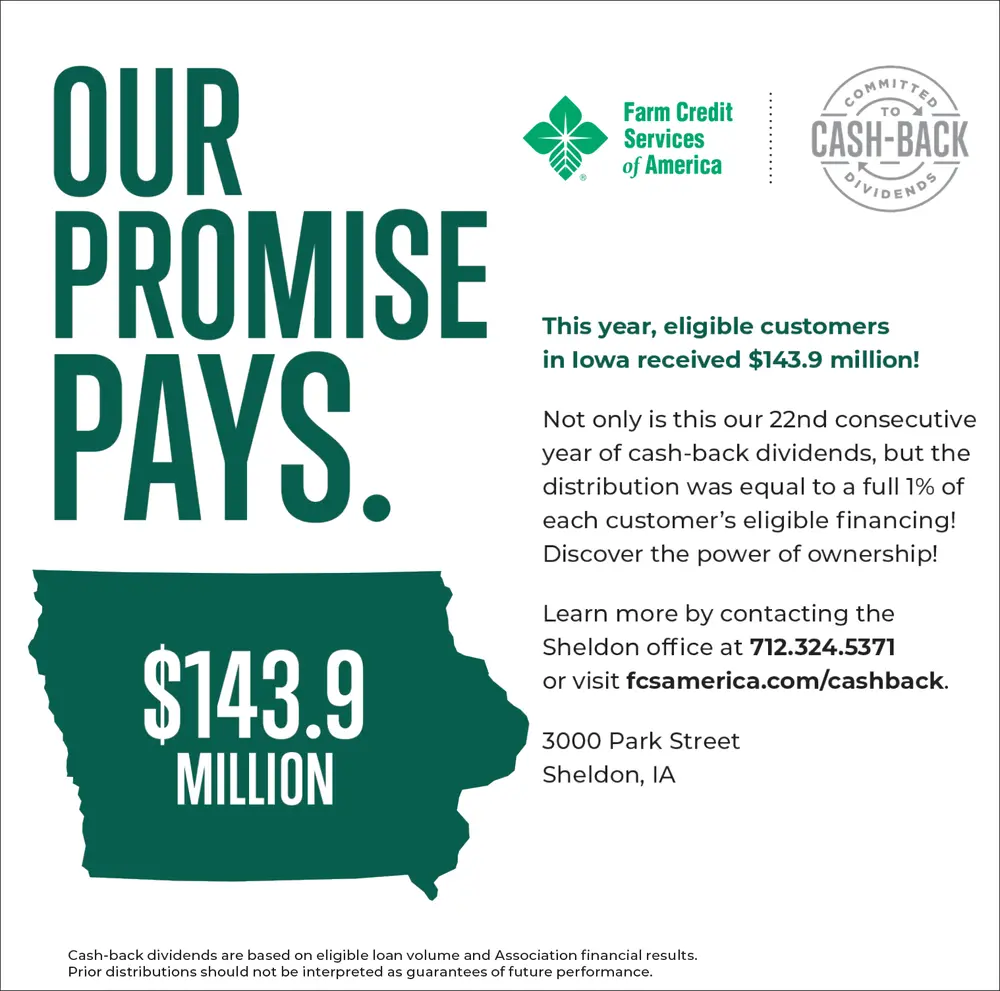 Agricultural Lending & Cash-Back Dividends – Sheldon, Iowa
