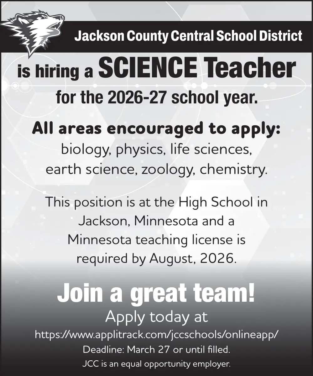 Science Teacher Career Opportunities in Jackson, Minnesota