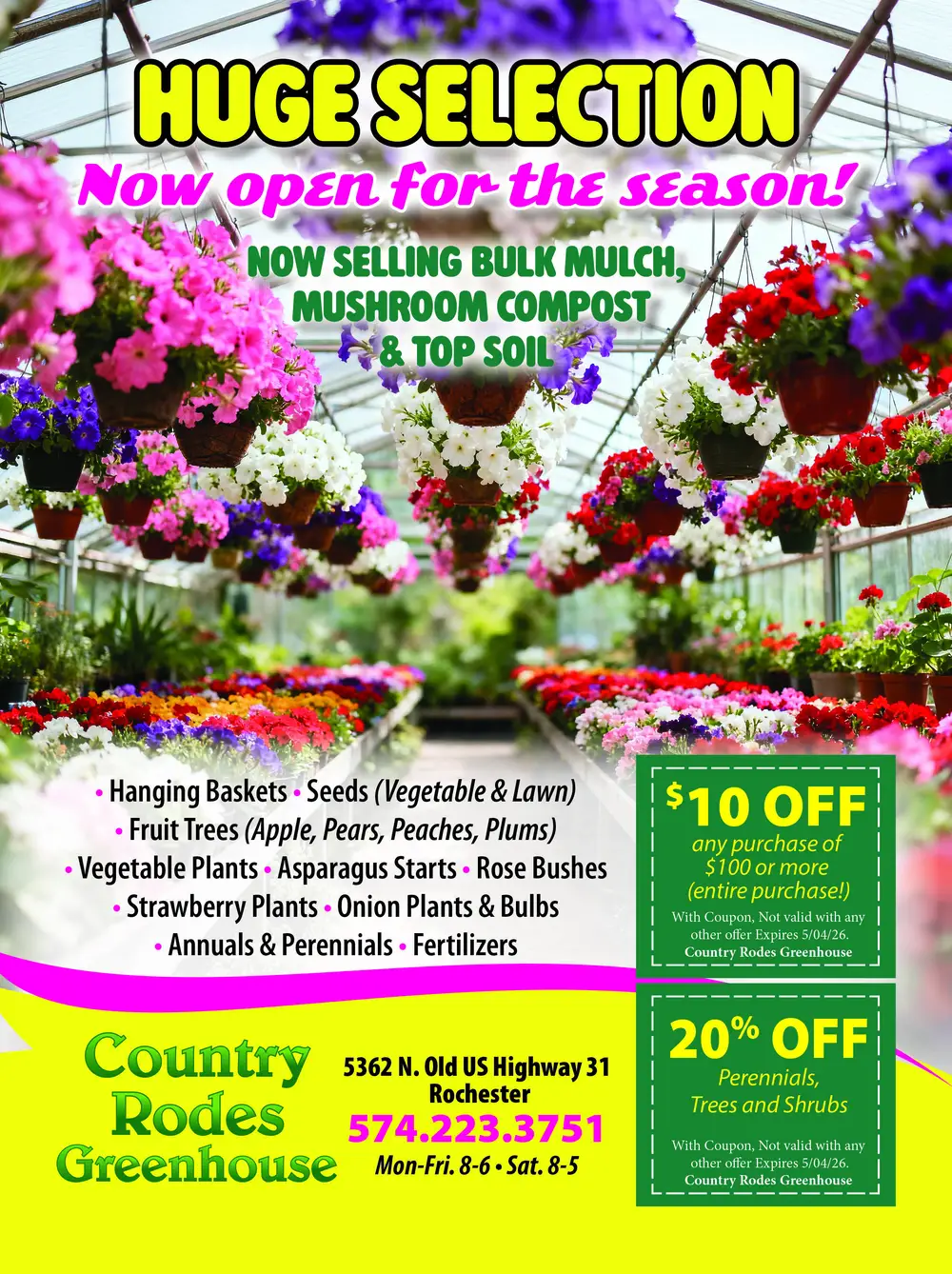 Country Rodes Greenhouse – Rochester, Indiana