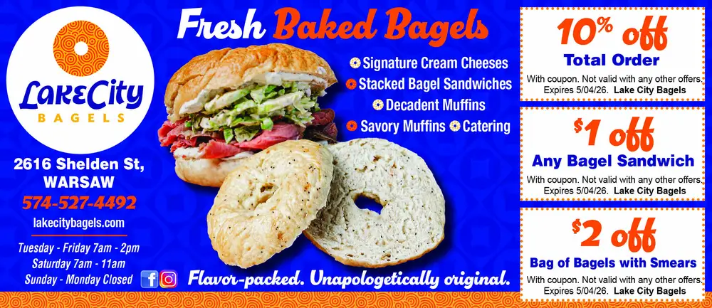 Fresh Baked Bagels & Sandwiches – Warsaw, Indiana