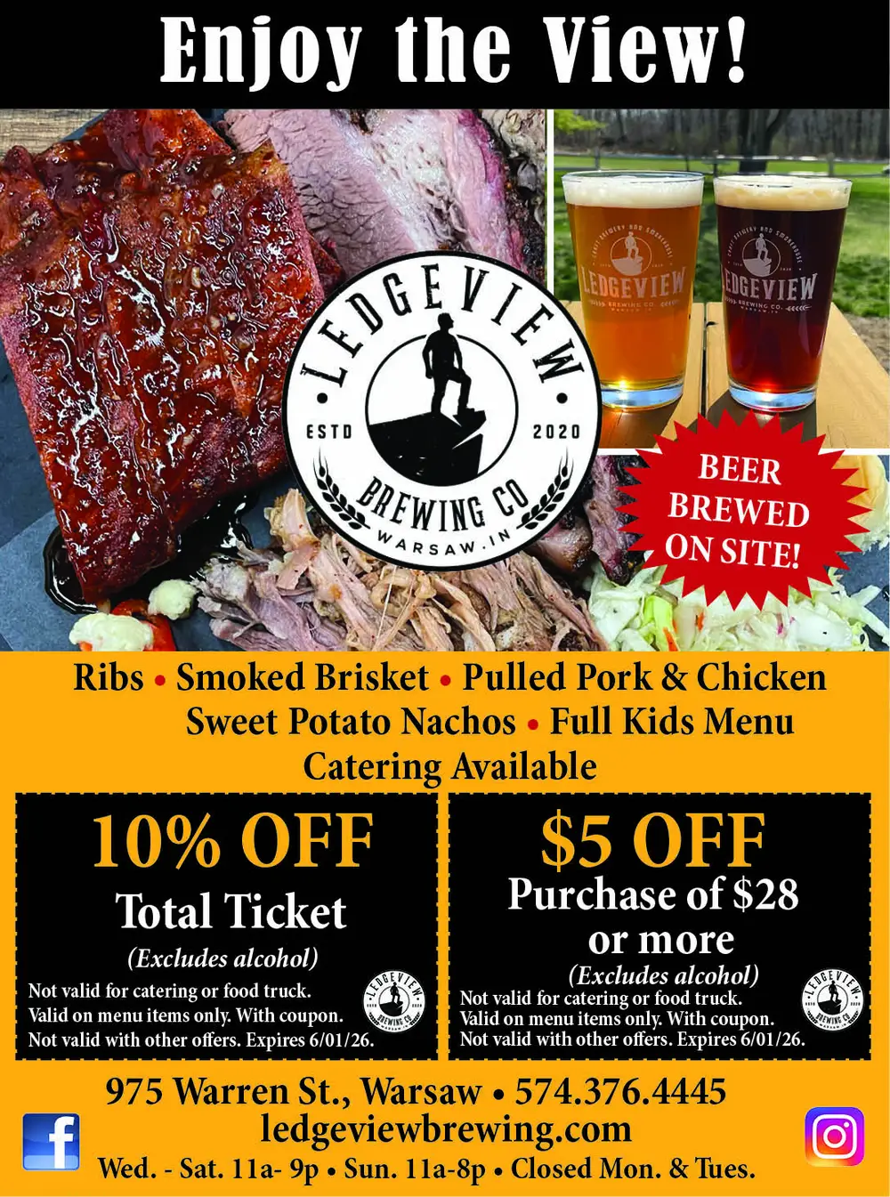 Ledgeview Brewing Co – Craft Beer & Smokehouse in Warsaw, Indiana