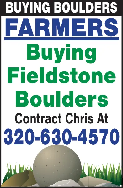 Fieldstone Boulder Buying Services in Central Minnesota