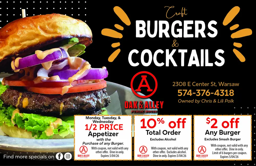 Craft Burgers & Cocktails in Warsaw, Indiana