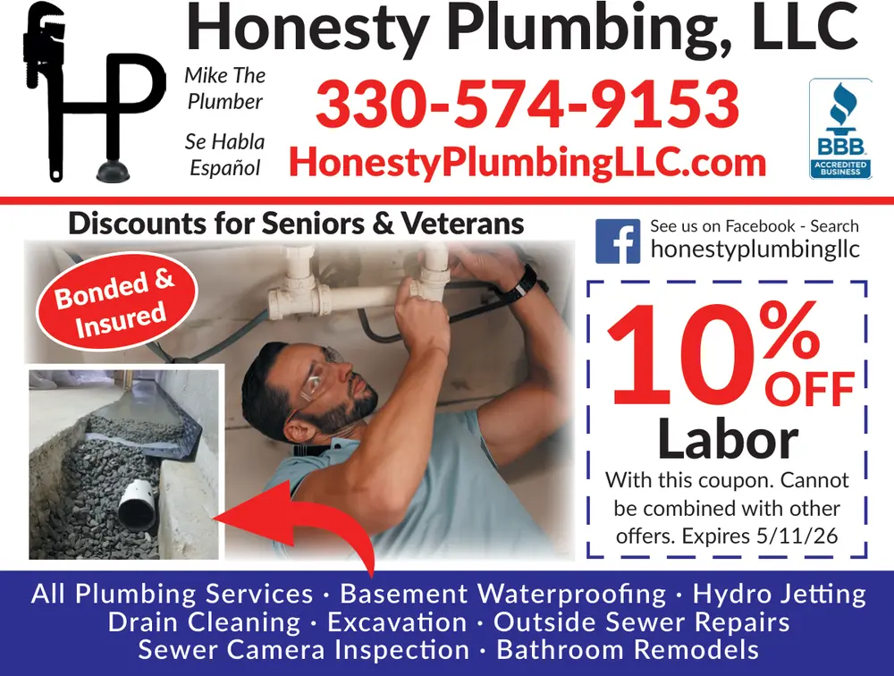 Coupons for Honesty Plumbing, LLC