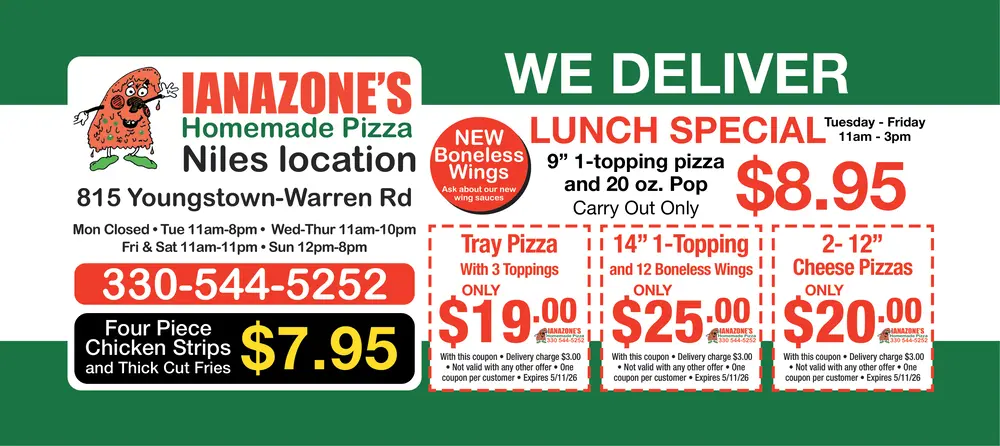 Coupons for Ianazone's Homemade Pizza