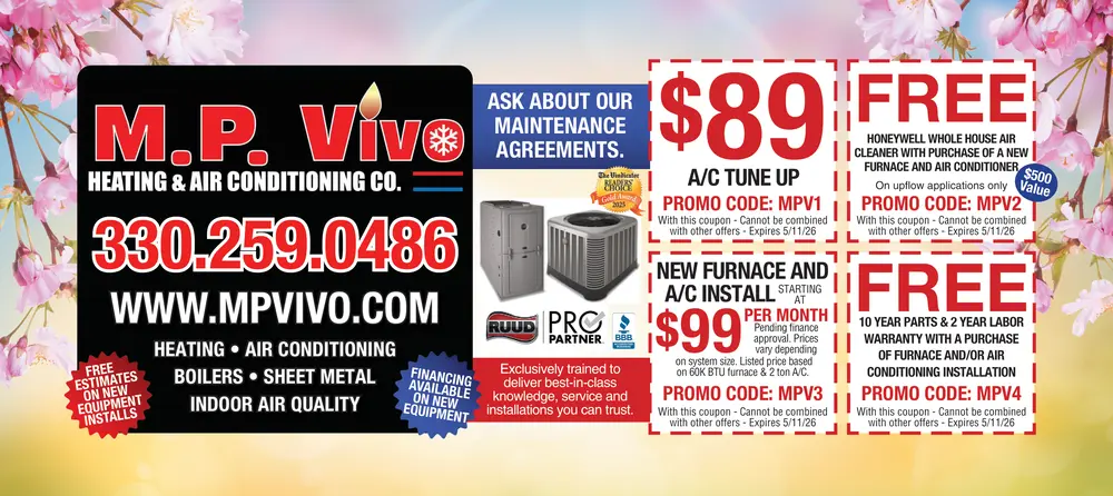 Coupons for M.P. Vivo Heating & Air Conditioning Co.