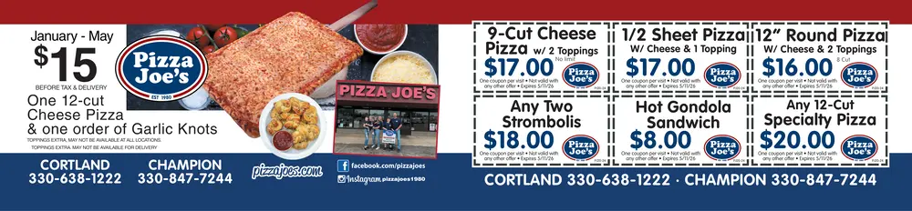 Coupons for Pizza Joe's