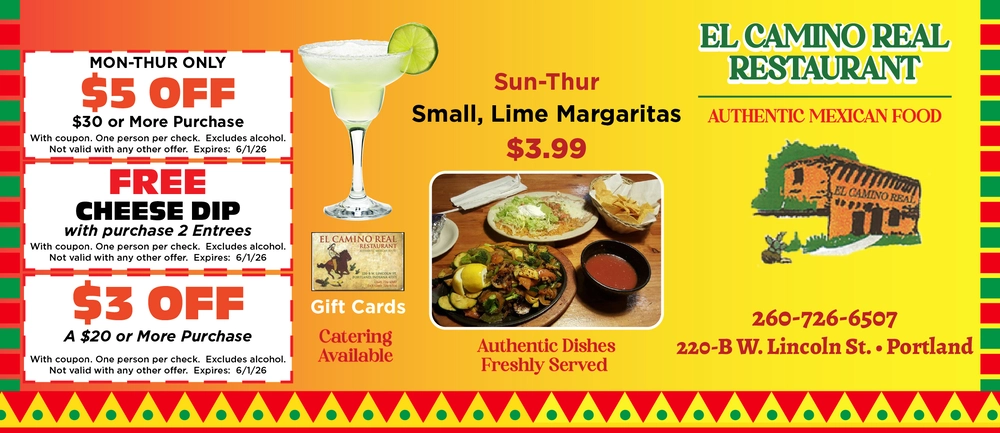 El Camino Real Restaurant – Portland, Indiana’s Mexican Food Destination