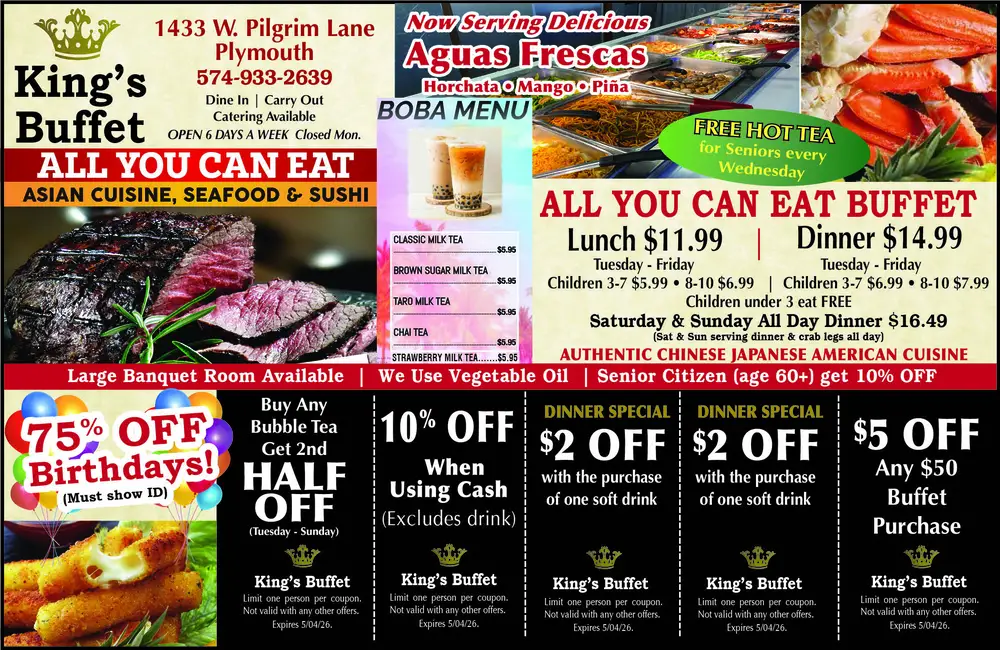 All You Can Eat Asian Buffet in Plymouth, Indiana