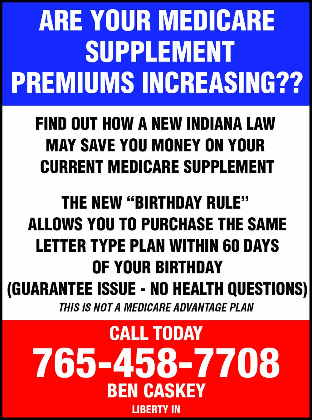 Medicare Supplement Insurance in Liberty, Indiana