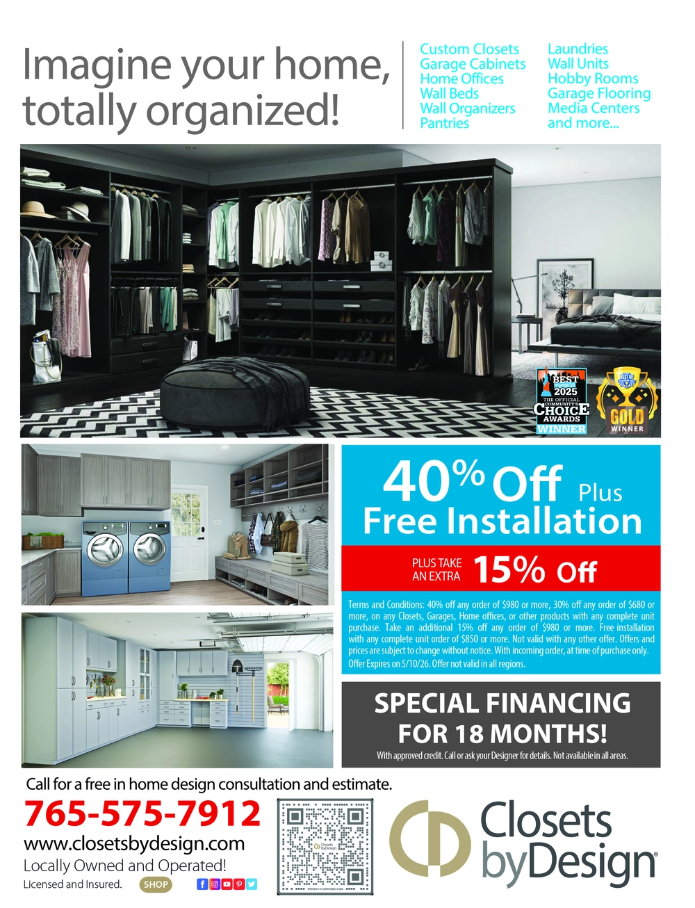 Custom Closets and Home Organization in Indiana