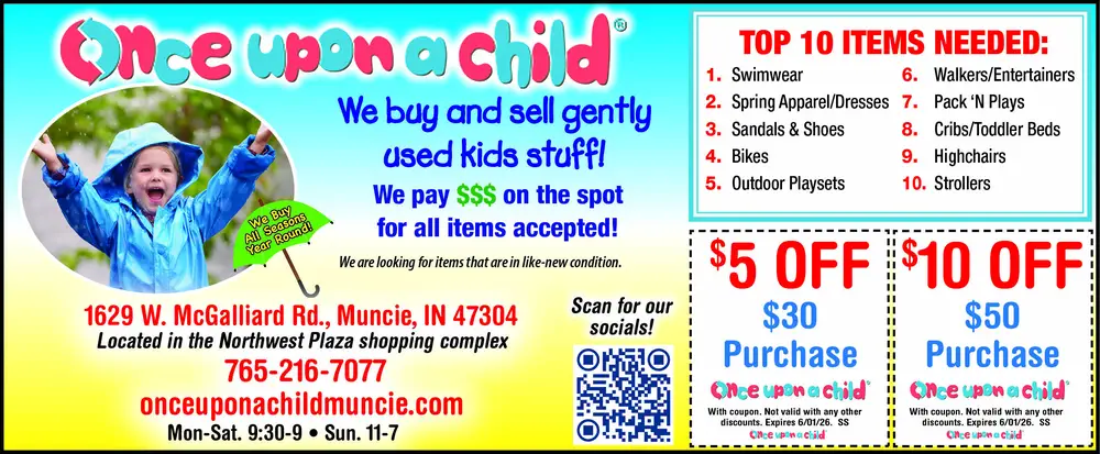 Gently Used Kids’ Stuff in Muncie, IN – Once Upon a Child