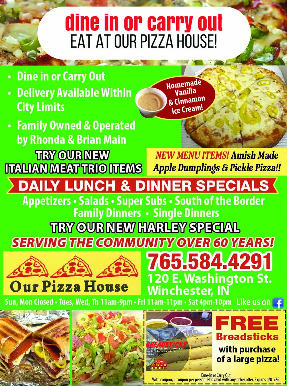 Best Family Pizzeria in Winchester, Indiana – Our Pizza House