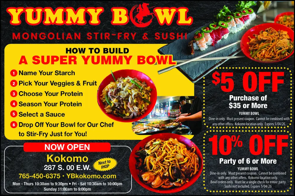 Yummy Bowl Mongolian Stir-Fry & Sushi – Kokomo, Indiana