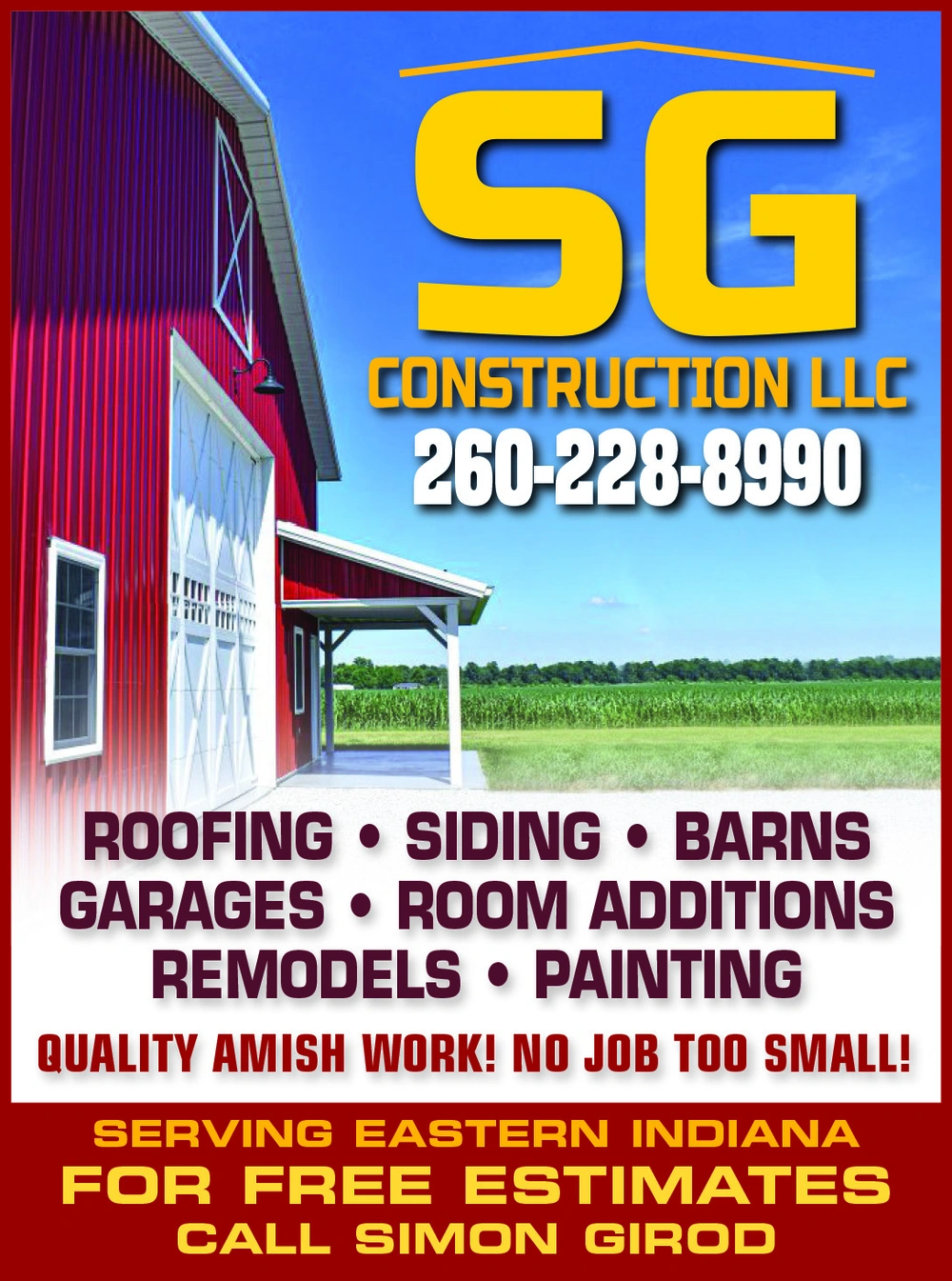 Amish Construction, Roofing, Barns & Remodels – Eastern Indiana