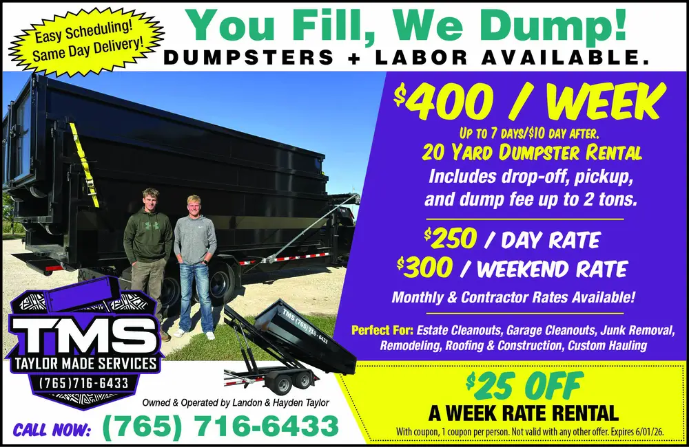 Dumpster Rental & Junk Removal in Indiana | Taylor Made Services