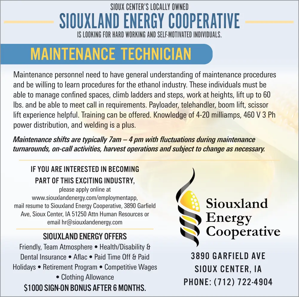 Join Siouxland Energy Cooperative Careers in Sioux Center, Iowa
