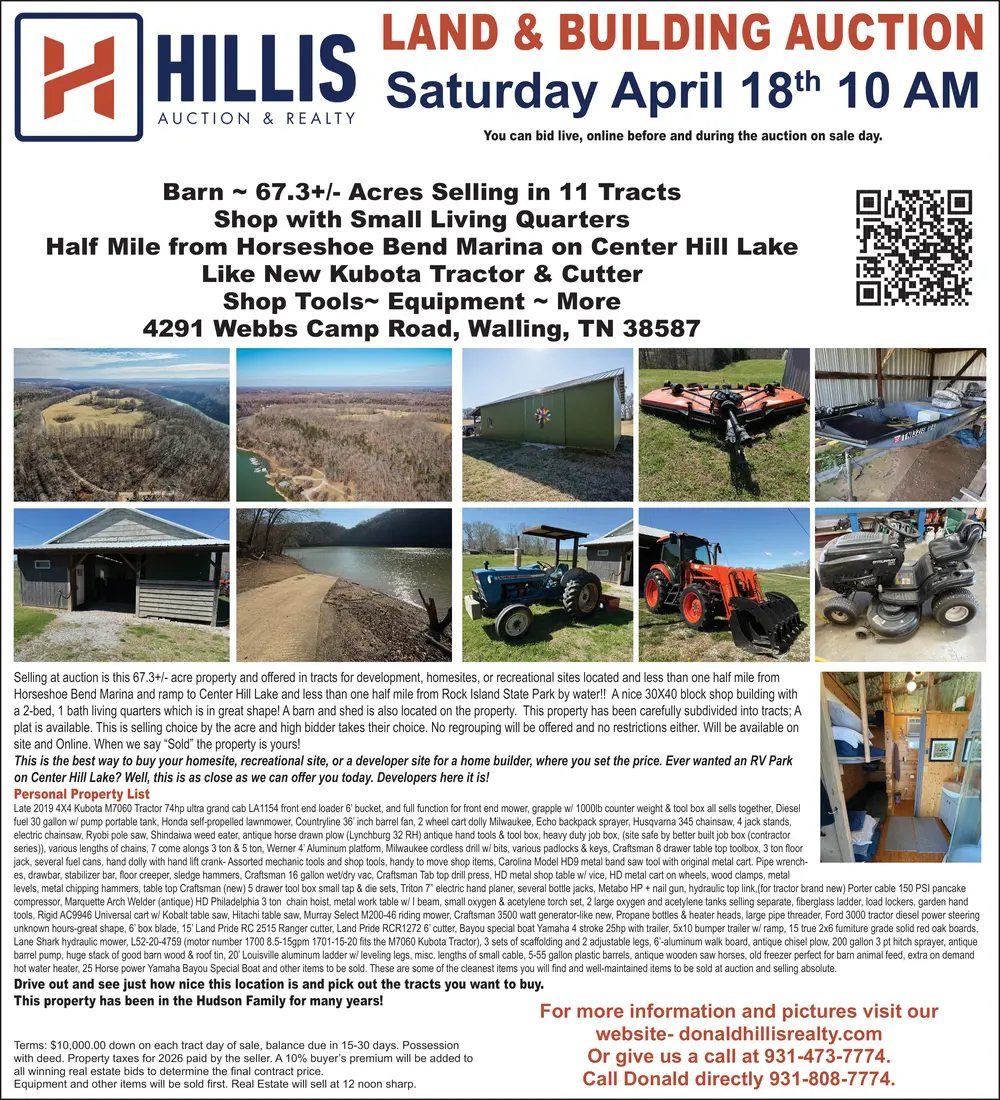Land & Building Auction – Hillis Auction & Realty