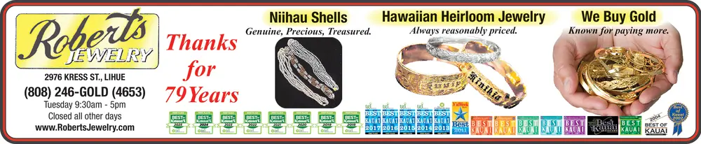 Roberts Jewelry – Hawaiian Heirloom Jewelry & Gold Buyers in Lihue, HI