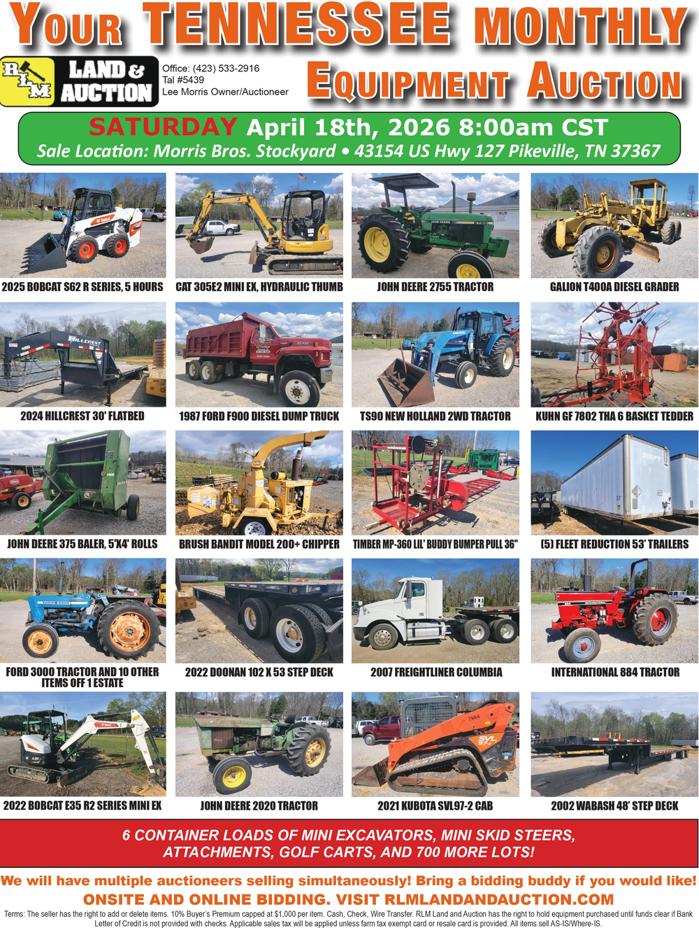 Equipment Auctions & Farm Machinery in Pikeville, TN
