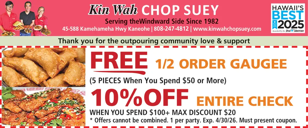 Best Chinese Food in Kaneohe, HI – Kin Wah Chop Suey