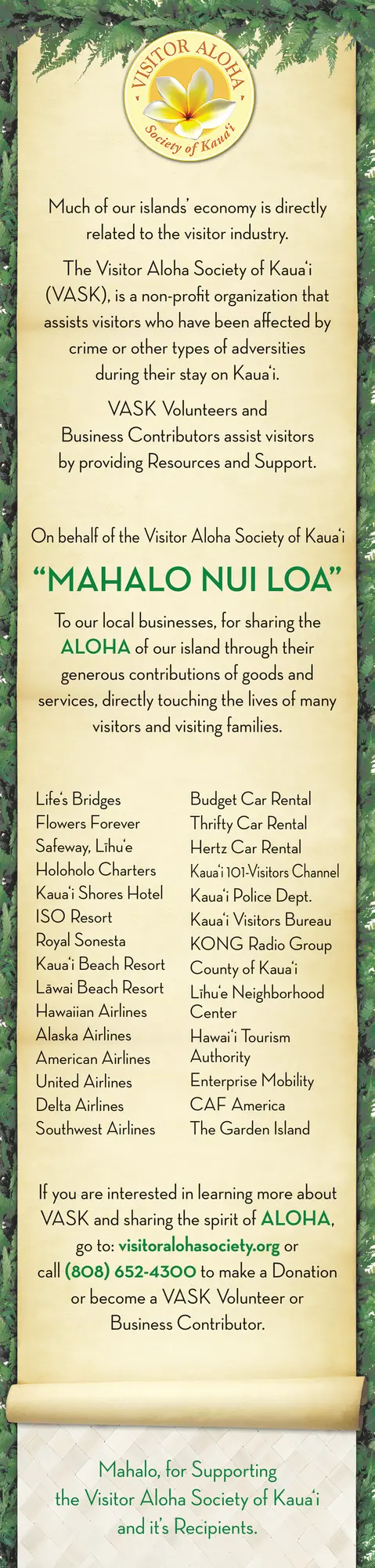 Visitor Aloha Society of Kaua‘i – Serving Visitors in Kauai, HI