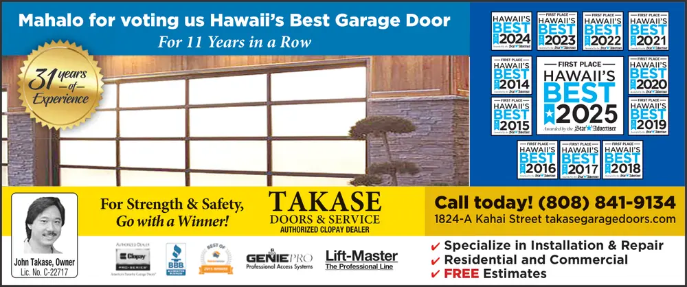 Hawaii’s Best Garage Door Installation & Repair – Honolulu, HI