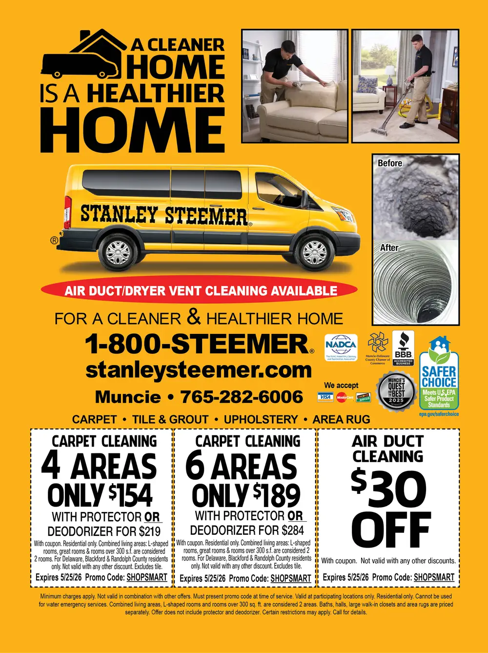 Stanley Steemer Cleaning Services in Muncie, Indiana