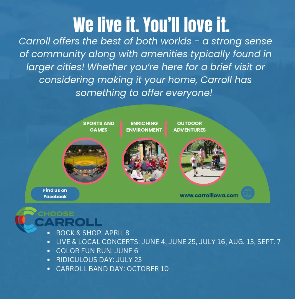 Live, Play, and Thrive in Carroll, Iowa