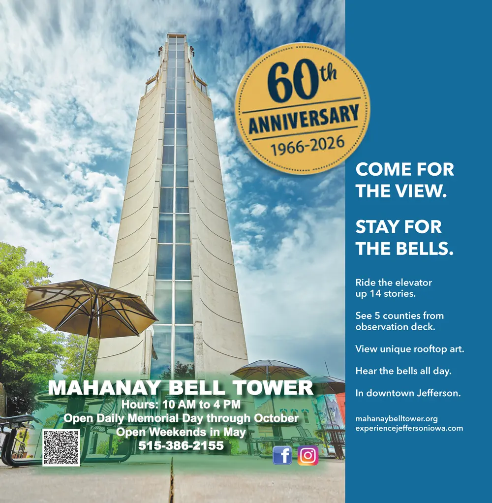 Mahanay Bell Tower – Jefferson, Iowa’s Premier Landmark