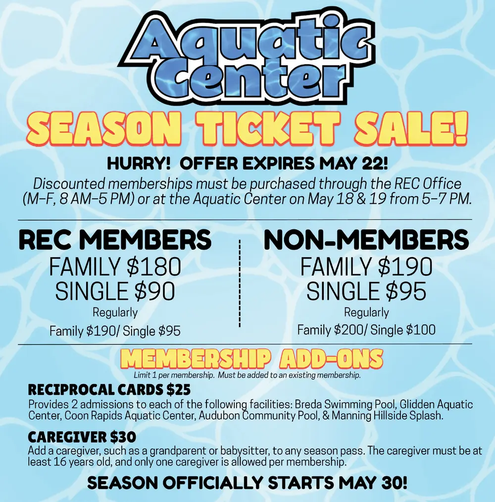 Aquatic Center Season Tickets & Memberships – Iowa