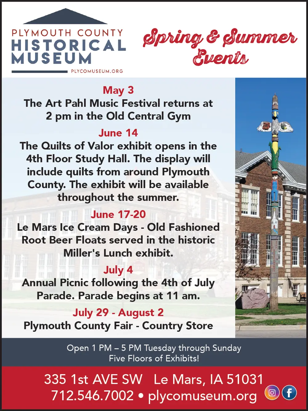 Discover Plymouth County Historical Museum in Le Mars, IA