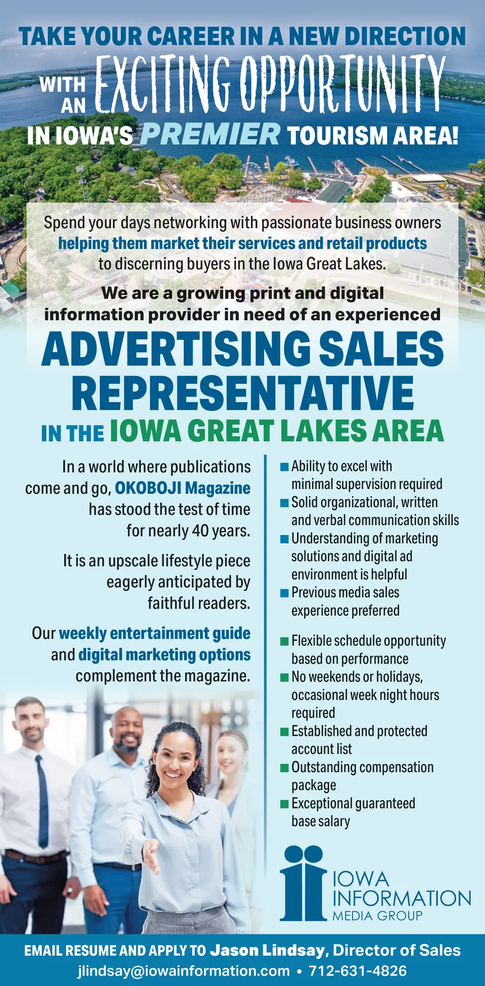Advertising Sales Opportunities – Iowa Great Lakes, Iowa