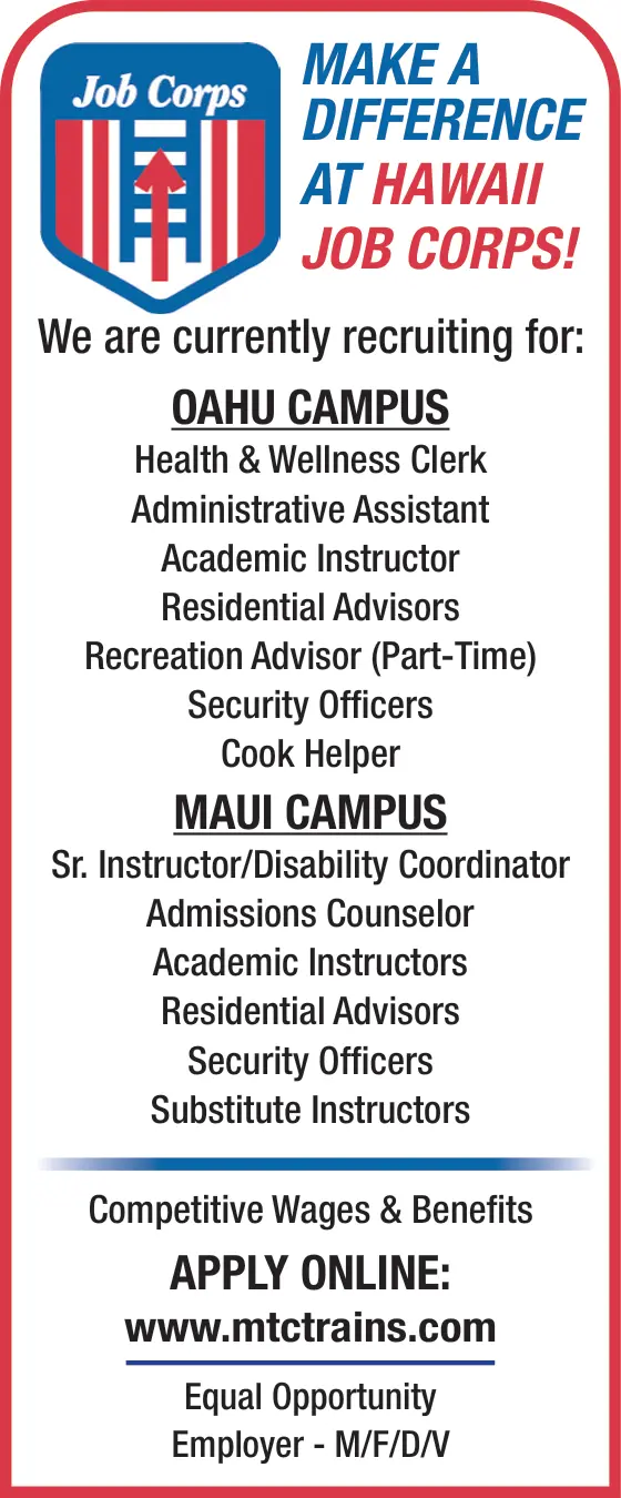 Now Hiring: Multiple Job Openings – Honolulu, HI