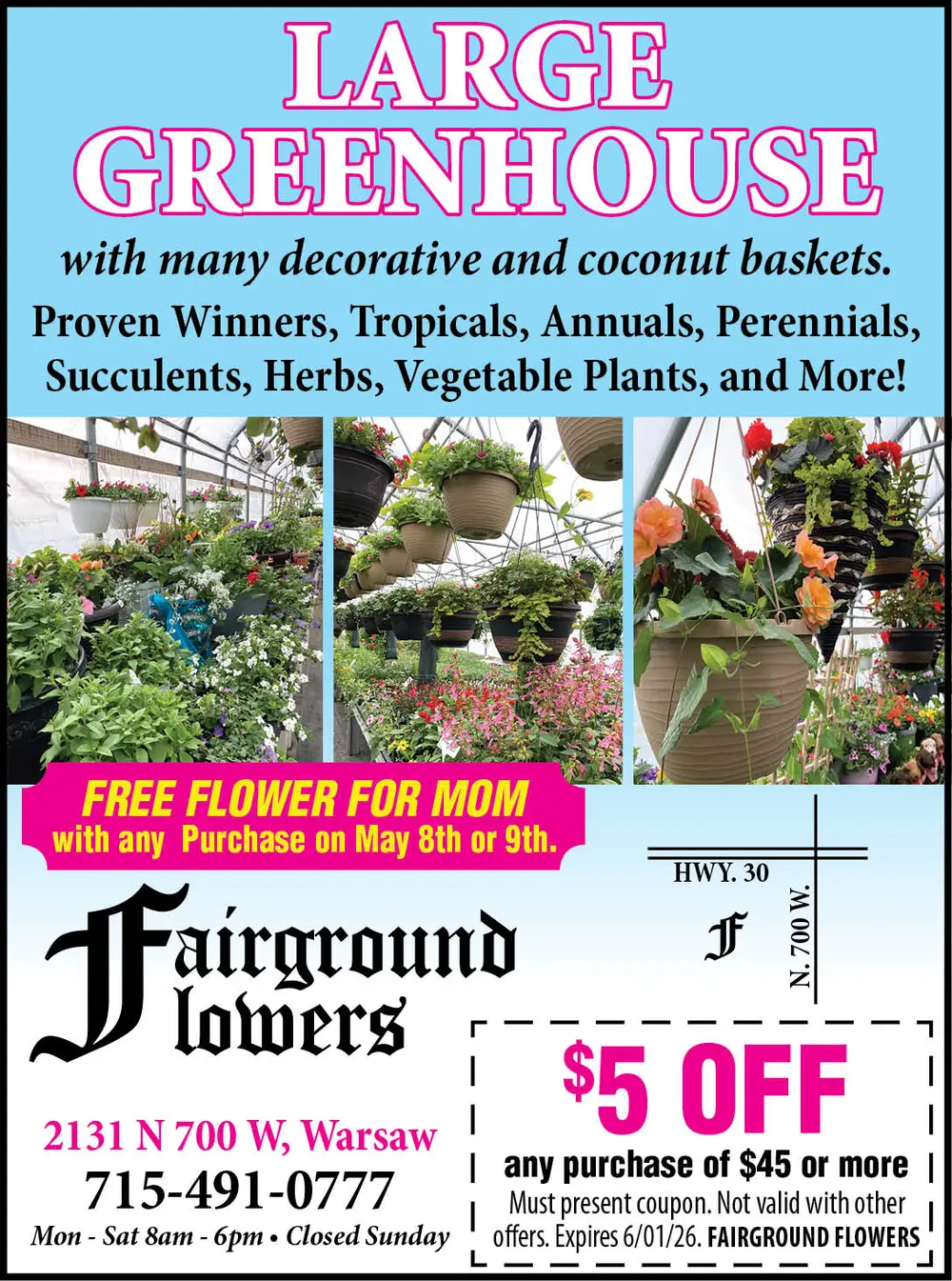 Greenhouse, Flowers, and Plants in Warsaw, Indiana