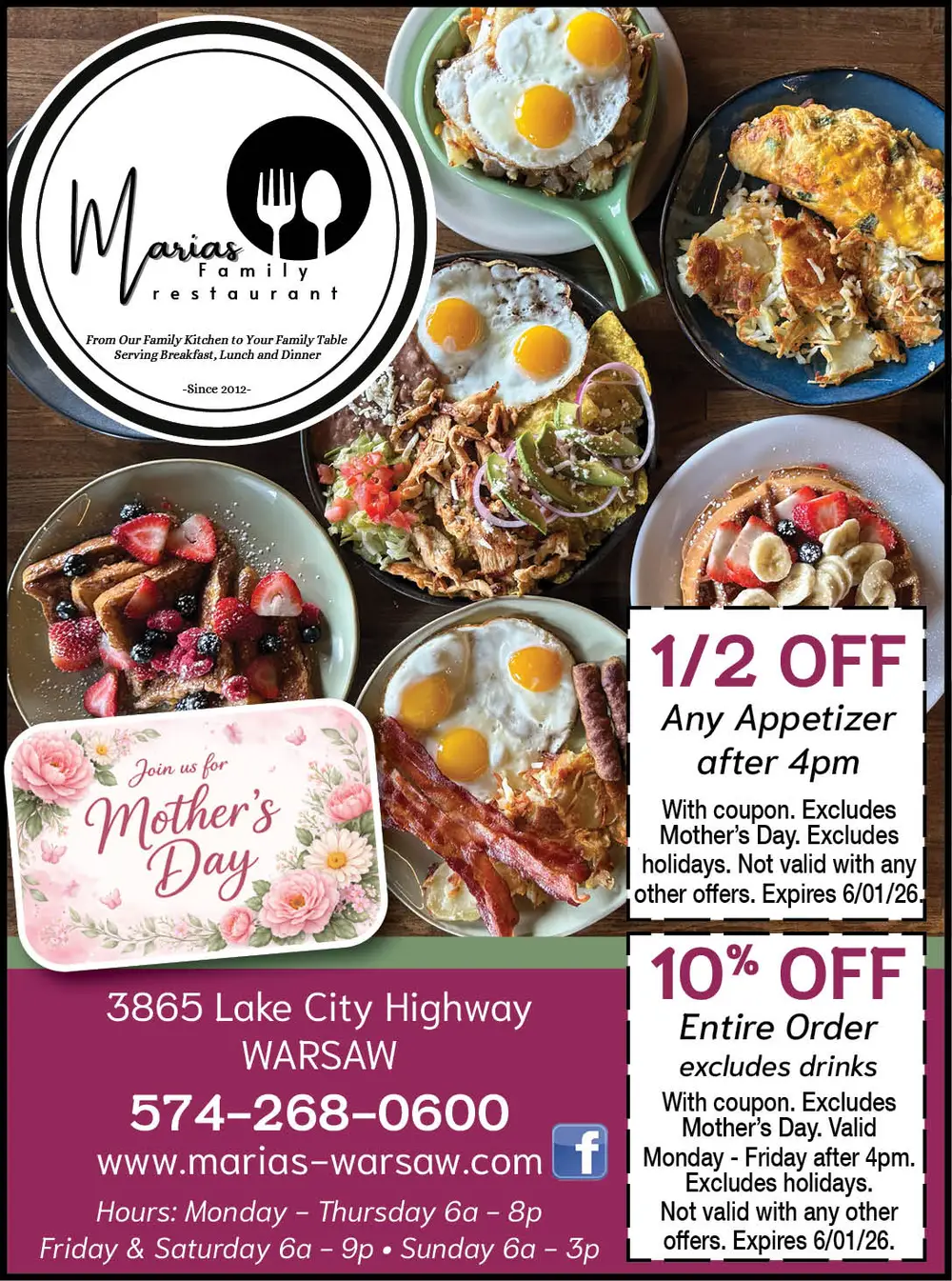 Delicious Family Dining in Warsaw, Indiana – Marias Family Restaurant