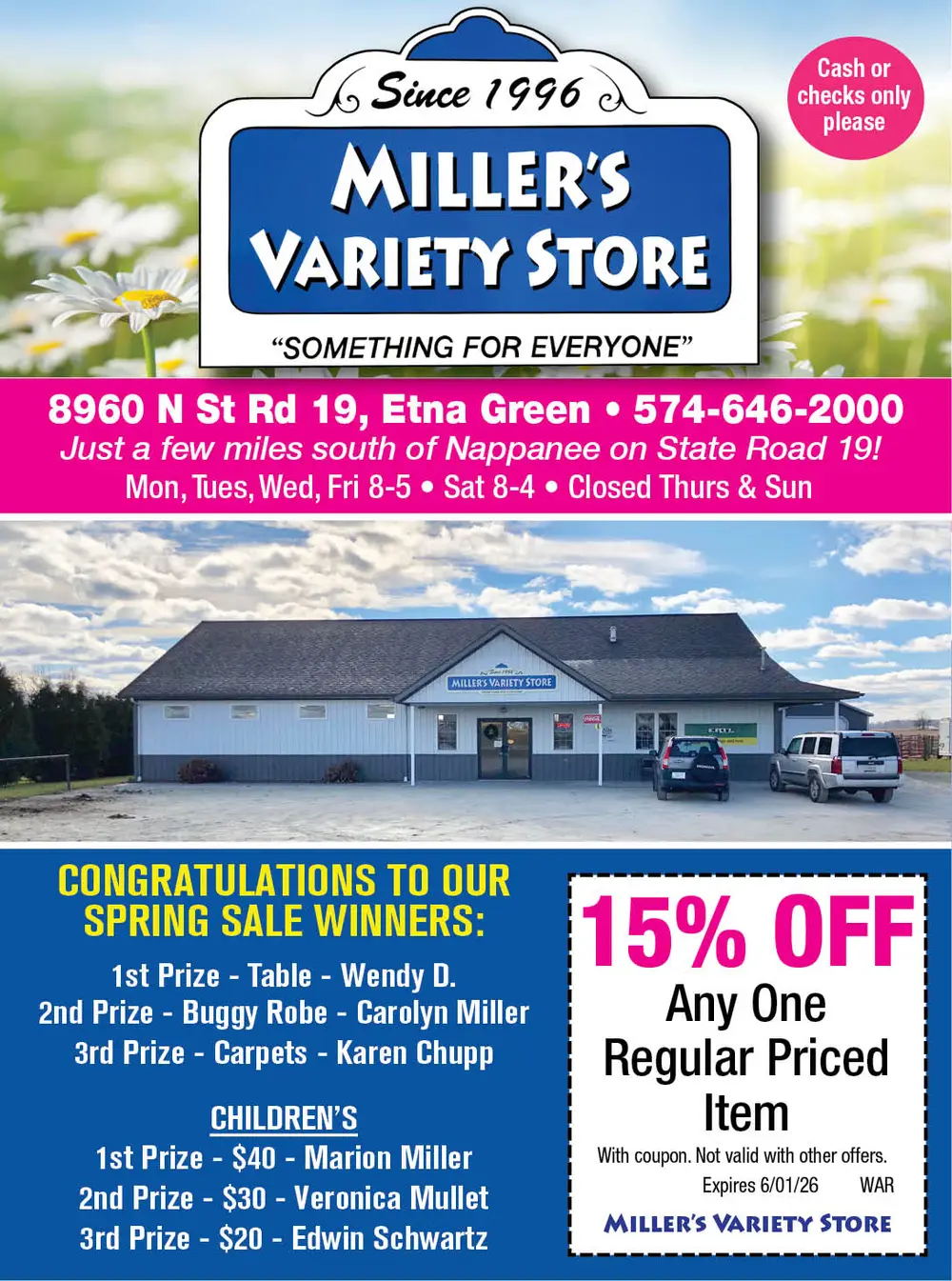 Miller's Variety Store in Etna Green, Indiana – Your Hometown Shopping Destination